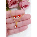 Colar e Brinco infantil folheado a ouro 18k menina Flor, borboleta, unicórnio, gato