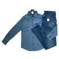 Conjunto Juvenil Jeans Menino Calça jeans + Camisa Jeans