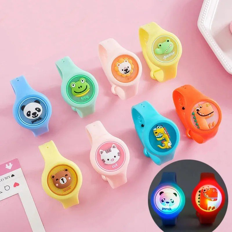 Pulseira Relógio Infantil Repelente de Mosquito Colorido