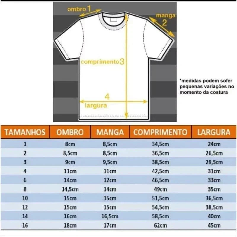 Kit 2 Camisas Infantis Lisa – Preta e Branca 100% Algodão
