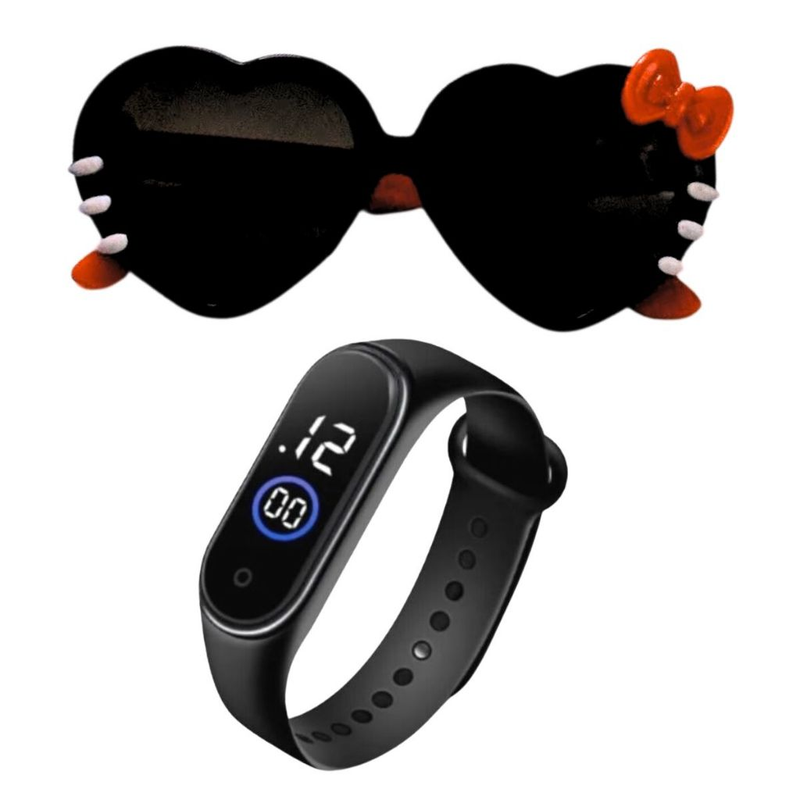 Kit Óculos de Sol Infantil + Relógio de LED