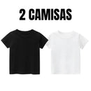 Kit 2 Camisas Infantis Lisa – Preta e Branca 100% Algodão
