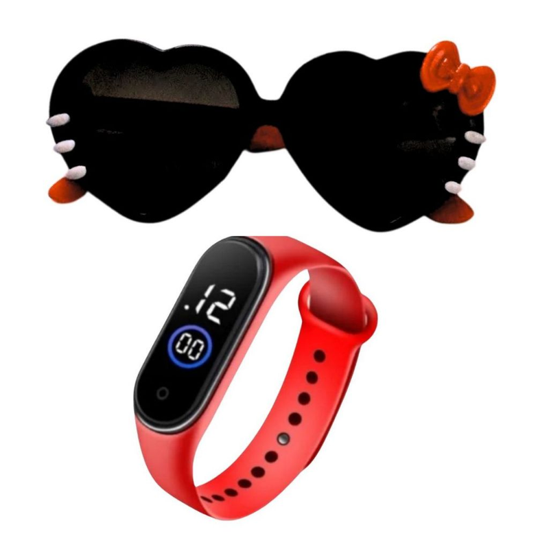 Kit Óculos de Sol Infantil + Relógio de LED