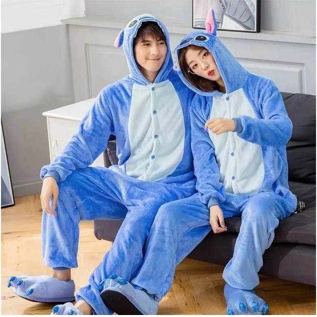 Stich Kigurumi Pijama de Fantasia- Envio Imediato- Infantil e Adulto