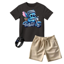 Kit Bermuda Moletom e Camiseta Infantil Lilo e Stitch