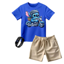 Kit Bermuda Moletom e Camiseta Infantil lilo e stitch + Brinde