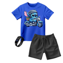 Kit Bermuda Moletom e Camiseta Infantil Lilo e Stitch